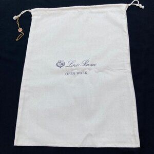 Loro Piana Dust Bag Cream Drawstring Cotton Shoe Storage Cover 16x12
